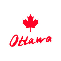 Ottawa Lettering. Hand drawn letters. Hand drawn greeting card with text Ottawa.