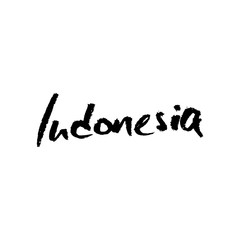 Fototapeta na wymiar Indonesia, hand lettering vector. Modern calligraphy pen and ink.