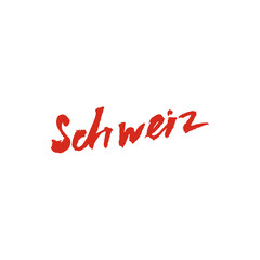 Schweiz hand-lettering calligraphy. Premium Handmade vector Lettering.