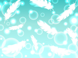 Fototapeta na wymiar bird feather light fantasy abstract background vector