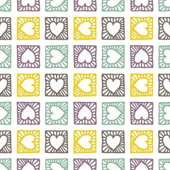 Heart pattern, vector seamless background.