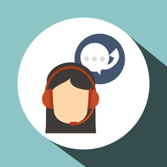 Call center design. Customer service icon. Flat illustration