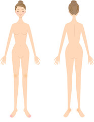 女性　全身　美容　ヌード