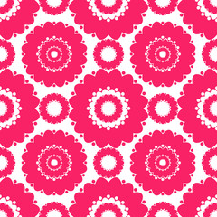 Abstract seamless pattern with round shapes, colorful pink background, EPS 8