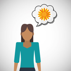 Flower concept. Woman icon. Colorfiul illustration