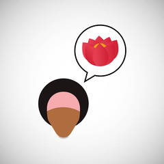 Flower concept. Woman icon. Colorfiul illustration