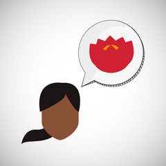 Flower concept. Woman icon. Colorfiul illustration