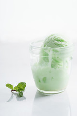 lime ice cream in green color.