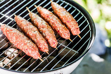 grilling kebabs