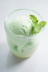 lime ice cream in green color.