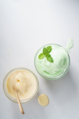 lime and vanilla ice cream