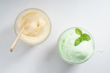 Fototapeta na wymiar lime and vanilla ice cream