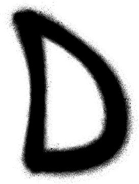 Fototapeta sprayed D font graffiti in black over white