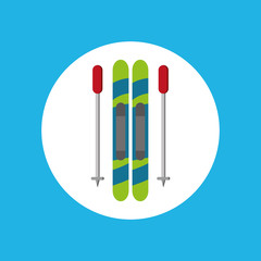 Winter design. Sport icon. Colorful illustration 