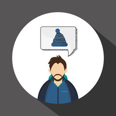 Winter design. Sport icon. Colorful illustration 