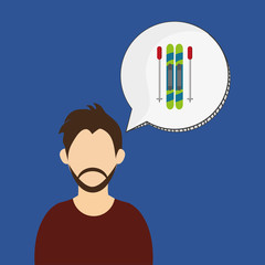 Winter design. Sport icon. Colorful illustration 