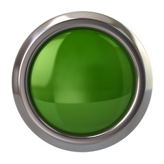 3d illustration of green glossy button