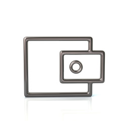 3d illustration of silver wallet icon isolated on white background