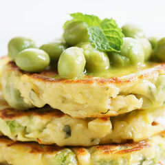 green pea fritters.