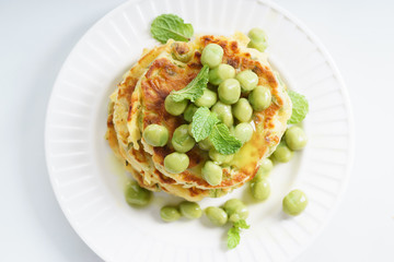 green pea fritters.