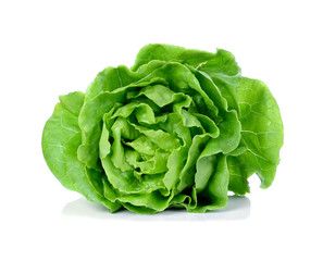 Green lettuce isolated on white background.