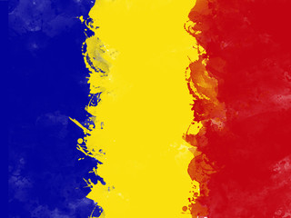 Flag of Romania , grunge style