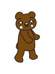 walk sweet cute comic cartoon standing teddy bear