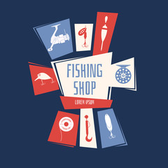 Vector illustration for a fishing store