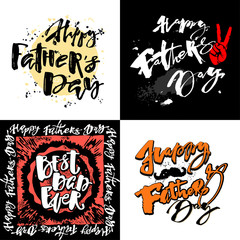 Fathers day concept hand lettering motivation posters.