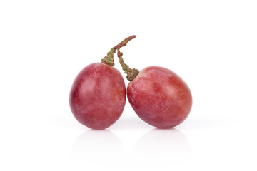 red grape on white background,close up.