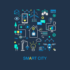 Fototapeta na wymiar Smart city vector concept.