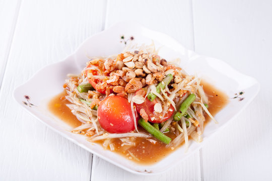 Somtum, papaya salad delicious food in thailand