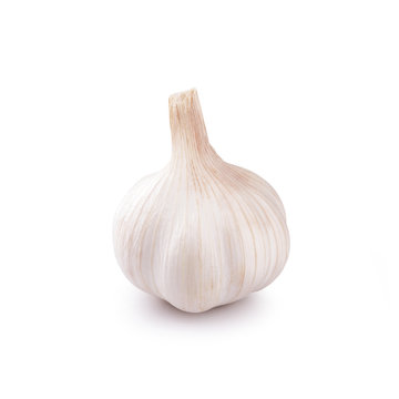 garlic on white background