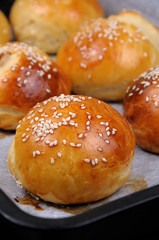 Buns with sesame