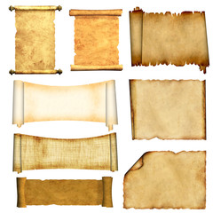 Set of old parchments