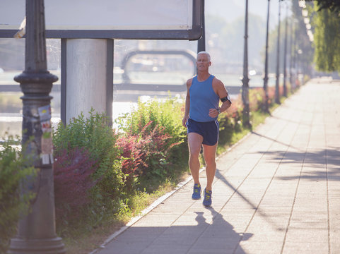 Handsome Senior Man  Jogging