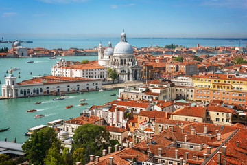 Fototapeta na wymiar Panoramic aerial view of Venice from San Marco Campanile.