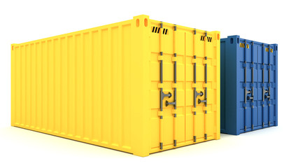 3D Illustration of Cargo containers isolated on white