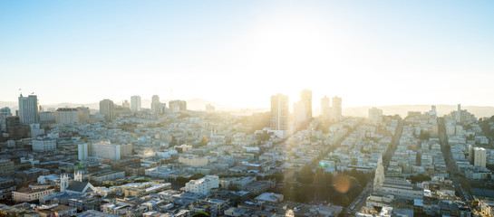 cityscape and skyline of san francisco in fine day