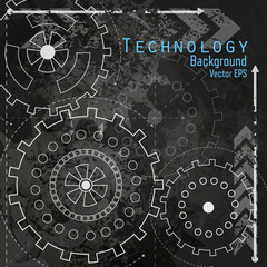 Technology background on chalk board.