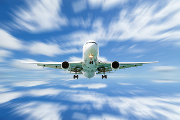 Airplane in the sky.