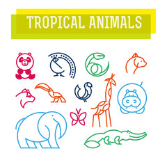 Vector flat simple minimalistic animal logo. Animal icon, animal sign, symbol isolated. Nature park, national zoo, pet shop logo, animal food store logo.