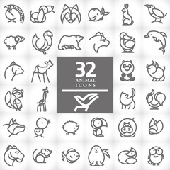 Vector flat simple minimalistic animal logo. Animal icon, animal sign, symbol isolated. Nature park, national zoo, pet shop logo, animal food store logo.