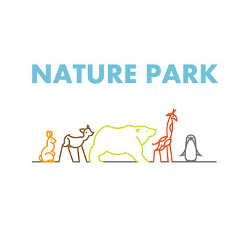 Vector flat simple minimalistic animal logo. Animal icon, animal sign, symbol isolated. Nature park, national zoo, pet shop logo, animal food store logo.