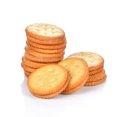 Cracker cookie on white background