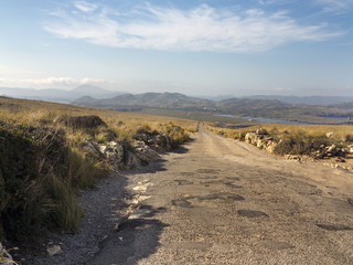 Carretera del faro de Cavalleria en Menorca