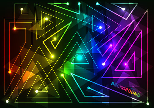 Colorful Abstract futuristic modern hi-tech glowing background