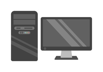 Desktop computer vector illustration.