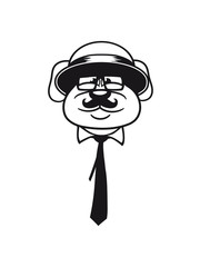 gangster mafia gangster guns head tie hat hornbrille mustache gentleman gentlemen mr man sir face teddy bear
