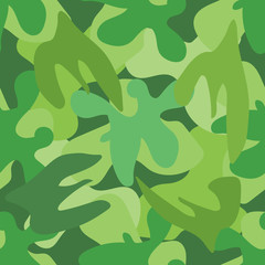 Green camouflage seamless pattern. Vector texture.
